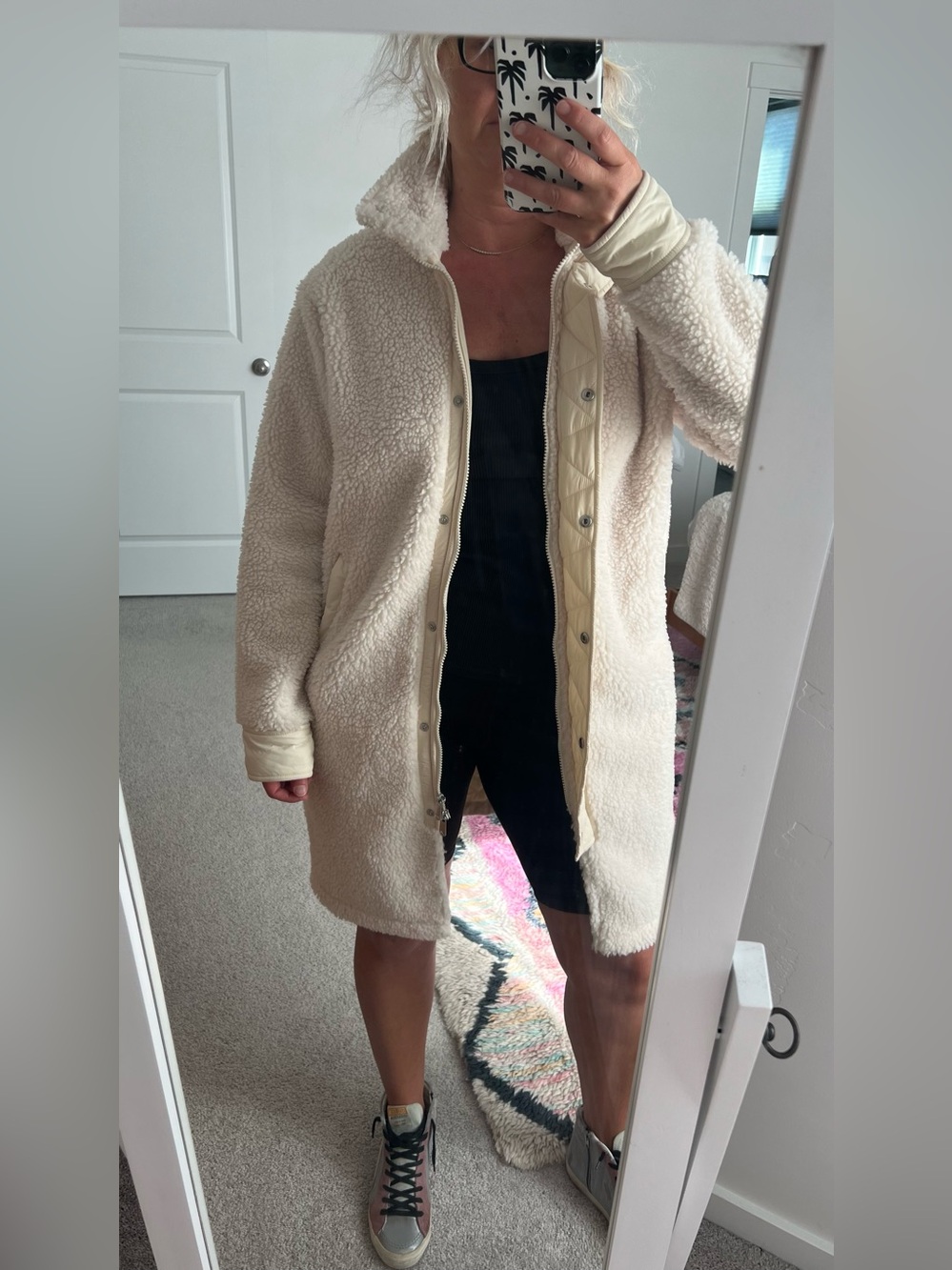 Athleta Cream Sherpa Long Teddy Coat - Picture 5 of 10